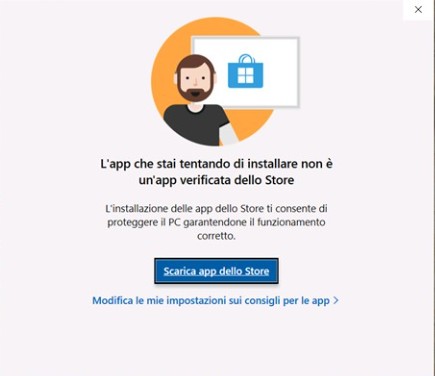 app che stai tendando di installare non è un app verificata dello store