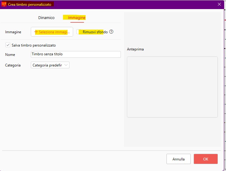firma o timbro conrimozione dello sfondo per timbrare offerte o approvare delle compravendite o autorizzazioni