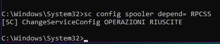 comando sc config spooler depend= RPCSS