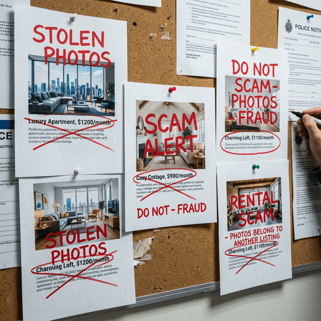 Suspicious perfect rental photos marked as stolen